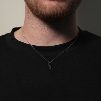 Hammered Initial Pendant Necklace For Men, 6 of 11