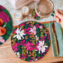 Round Placemat Large Heatproof Vivid Blooms Navy, thumbnail 2 of 7