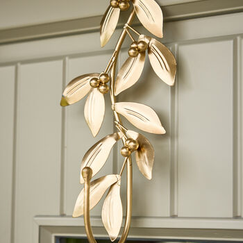 Gold Mistletoe Wreath Hanger, 3 of 4