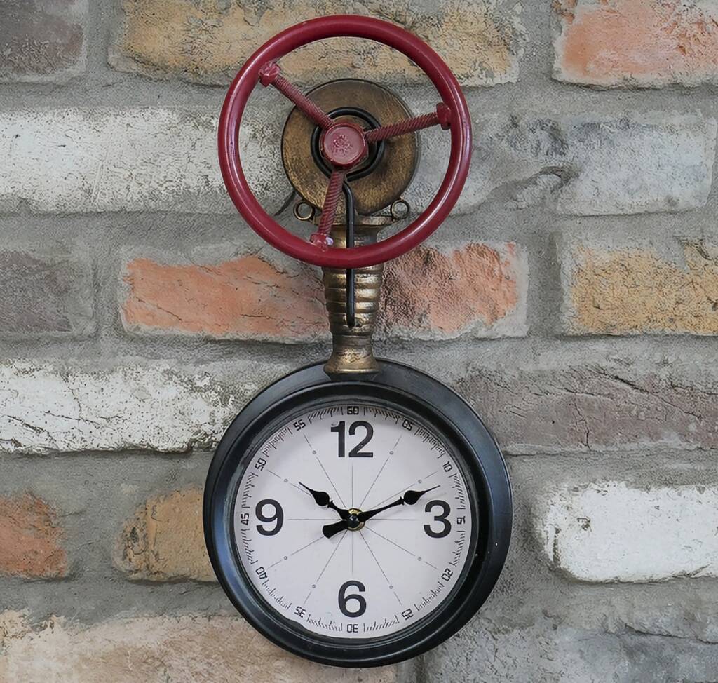 Industrial Wall Mounted Pipe Clock, 1 of 2