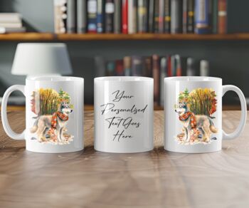 Personalised Husky Autumn Dog Walk Keepsake Gift Mug, 2 of 2
