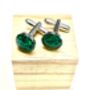 Malachite Cufflinks, thumbnail 2 of 4