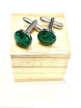 Malachite Cufflinks, 2 of 4