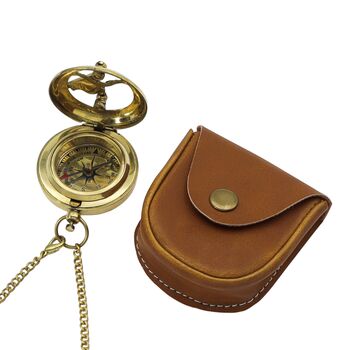 Personalised 15th Anniversary Brass Sundial Compass, 12 of 12