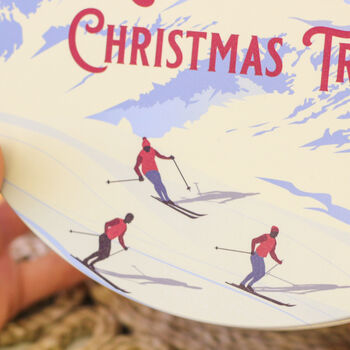 Personalised Skiing Cake Tin Gift For The Home, 4 of 6