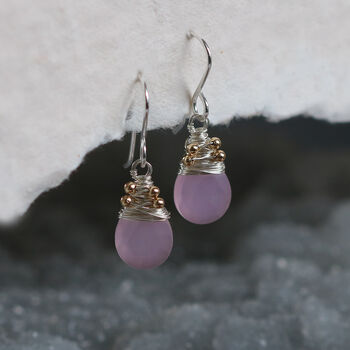 Rose Chalcedony Earrings, 2 of 3