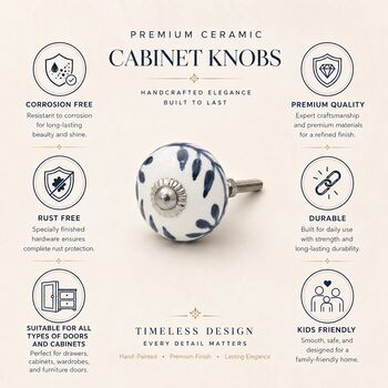 Midnight Vine Ceramic Cabinet Knob, 4 of 9