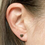 50th Birthday Rose Gold Plated Sterling Silver Heart Stud Earrings, thumbnail 3 of 4