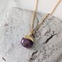 The Orb Ruby July Birthstone Necklace, Gold, thumbnail 1 of 7