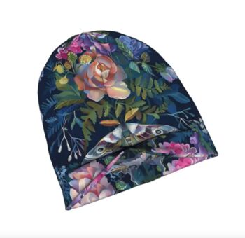 Chemo Headwear Beanie Hat Bandana Super Soft Butterfly Navy, 3 of 5