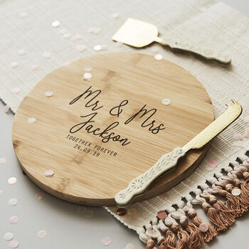 Couples Personalised Chopping/Cheese Board, 3 of 6