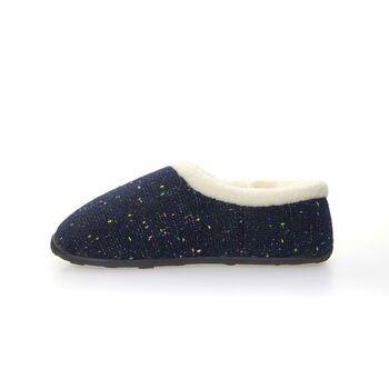 Luna Navy Flecked Women's Slippers Indoor/Garden Shoes, 5 of 9