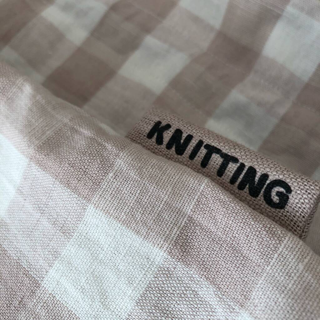 Luxury Knitting Bag Gingham Knitting Bag Cottagecore By Kelly Connor