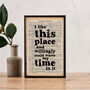 'I Like This Place…' Shakespeare Book Page Quote, thumbnail 1 of 4