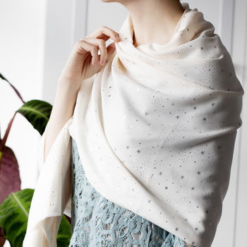 Personalised Silver Stars Constellations Scarf, 7 of 12