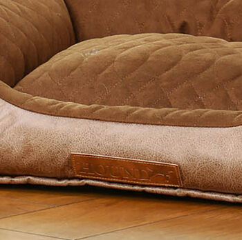 Luxury Quilted Dog Bed With Faux Leather, 5 of 7