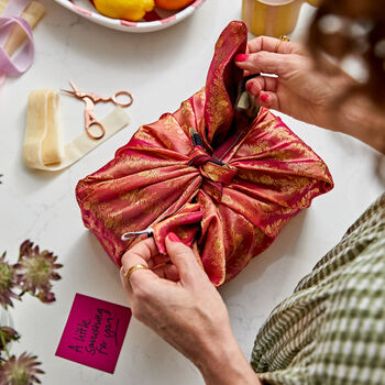 Large Fabric Gift Wrap, Reusable Furoshiki, Eco Friendly Sari Gift Wrap, 2 of 6