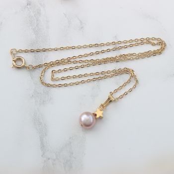 Mini Single Pearl Pendant With Star, 8 of 11