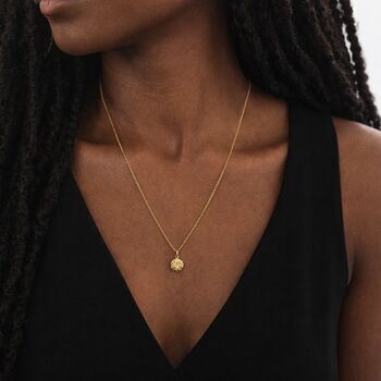 Personalised Gold Plated Sterling Silver October Marigold Birth Flower Pendant Necklace, 4 of 9