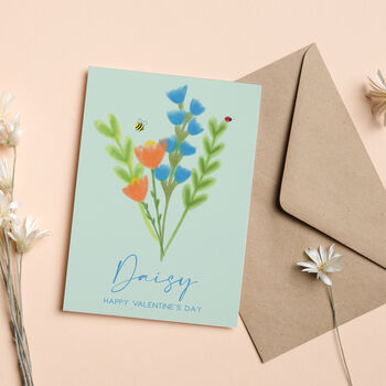Personalised Floral Valentine's Day Card, 2 of 8