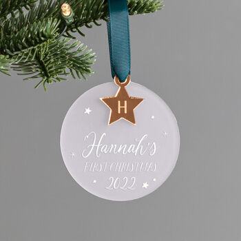 Acrylic Hanging Decoration With Gold Star Charm, 2 of 2