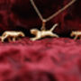 Tiger Set , Pendant And Earrings ,18ct Gold On Silver, thumbnail 3 of 3