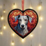 Whippet Stained Glass Effect Heart Suncatcher, thumbnail 5 of 7