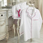 Personalised Women's White And Pink Cotton Pyjama's, thumbnail 4 of 9