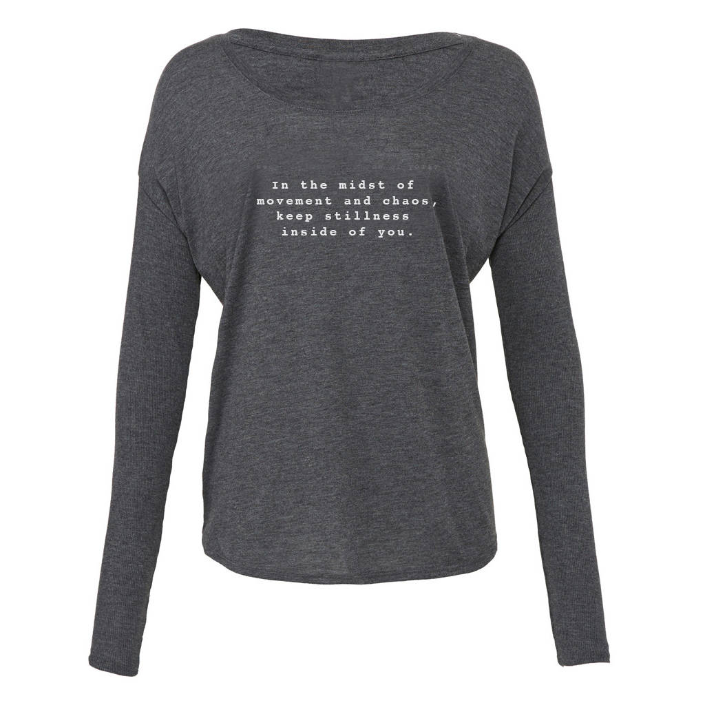 'In The Midst Of Chaos' Long Sleeve Flowy Tee By leonora hammond