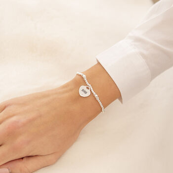 Angel Numbers 888 Silver Plated Beaded Bracelet, 3 of 3
