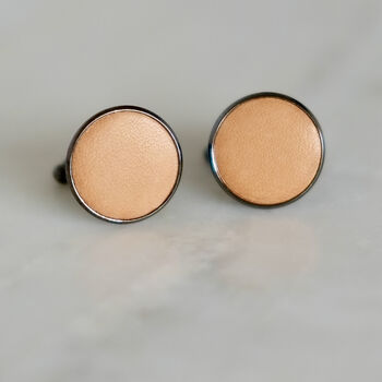 Secret Message Gunmetal And Real Leather Cufflinks, 3 of 8
