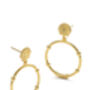 14 K Gold Hoop Sunburst Stud Hoop Earrings, thumbnail 5 of 8