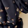 Rose Gold Bee Print Scarf In Black, thumbnail 2 of 2