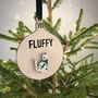 Personalised Wooden Pet Cat Bauble Tree Decoration, thumbnail 1 of 3