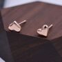 Sterling Silver Small Pair Of Heart Stud Earrings, thumbnail 3 of 12
