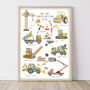 Construction Vehicles Print For Children, thumbnail 3 of 3