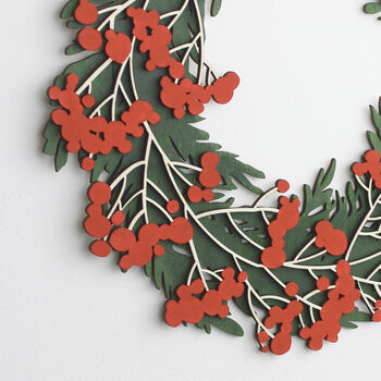 Winter Wreath With Custom Berries, 2 of 5