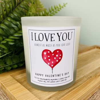 Personalised Funny Golf Valentines Candle Gift, 2 of 11