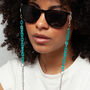 Cooper – Marbled Turquoise And Silver Paperclip Acrylic Glasses Chain, thumbnail 1 of 6