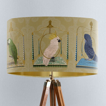 Parrot Swings Lampshade, On Charcoal, 7 of 10