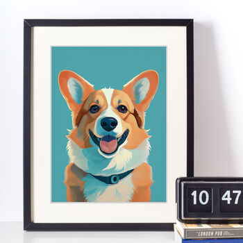 Corgi Illustration Portrait Art Print, 2 of 3