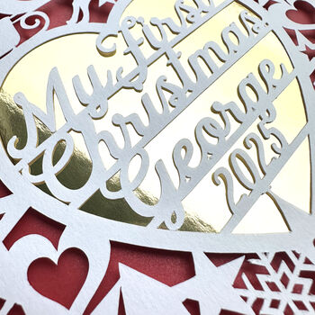 Personalised My First Christmas Papercut Card, 2 of 3