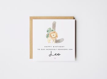 Personalised Animal Alphabet Initial Grandson Birthday Card *A Z Options, 10 of 10