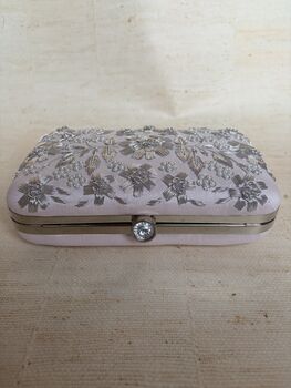 Handcrafted Raw Silk Pink Clutch Bag, 2 of 9