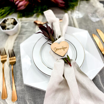 Personalised Wooden Heart Place Name Settings, 8 of 9