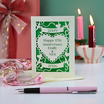 Personalised Laser Cut Anniversary Card, 2 of 12
