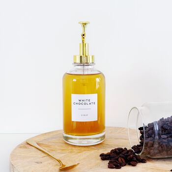 Clear Glass Syrup Bottle With Gold Pump Dispenser, 6 of 8