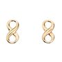 9ct Yellow Gold Infinity Symbol Stud Earrings, thumbnail 2 of 3