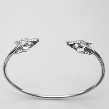 Fox Bangle In Silver With Rubies, 2 of 3