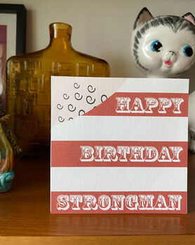 Handmade Pop Up 3D Circus Strongman Birthday Card, 2 of 4
